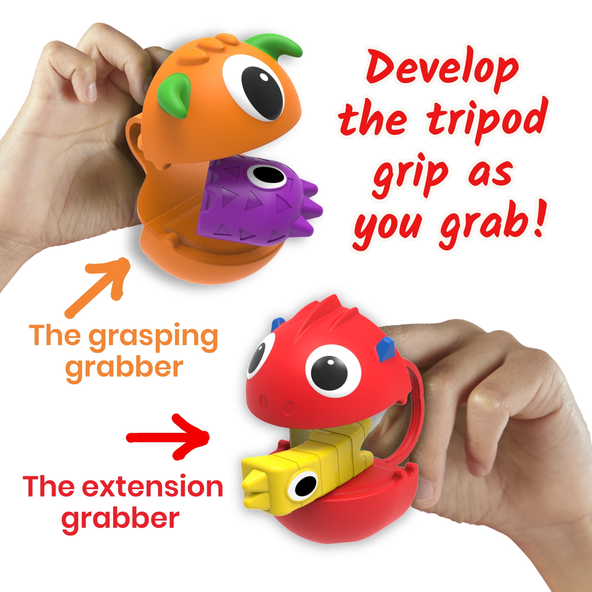 hand2mind Grab That Monster Fine Motor Activity Set, Fine Motor Skills Games for Toddlers, Occupational Therapy Toys