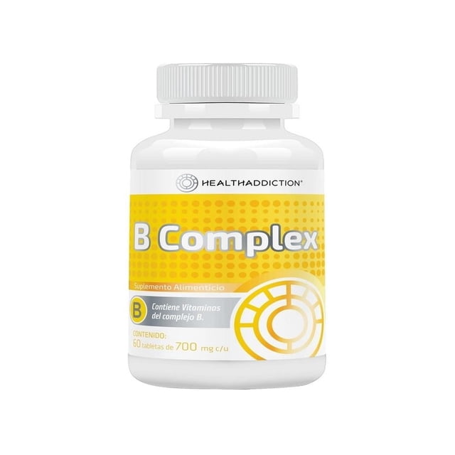 Suplemento alimenticio Healthaddiction B complex vitaminas del complejo B 60 tabletas 700 mg c/u