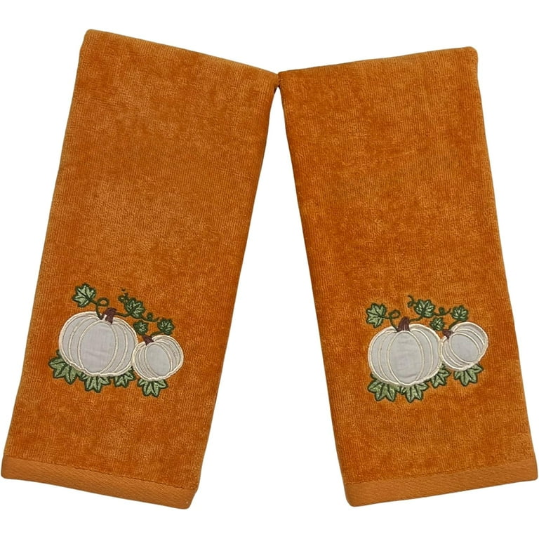 Serafina Home Harvest Fall Bathroom Guest Hand Embroidered Towels