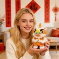 thumbnail image 2 of Chinese New Year Lion Dance Figurine - Orange - Vibrant Desktop Ornament for Luck, Fortune & Energetic Home Decor (20cm), 2 of 5