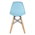 thumbnail image 6 of 2xhome Set of 4 Kids Size Plastic Toddler Chairs with Natural Wooden Dowel Legs, Blue, 6 of 10