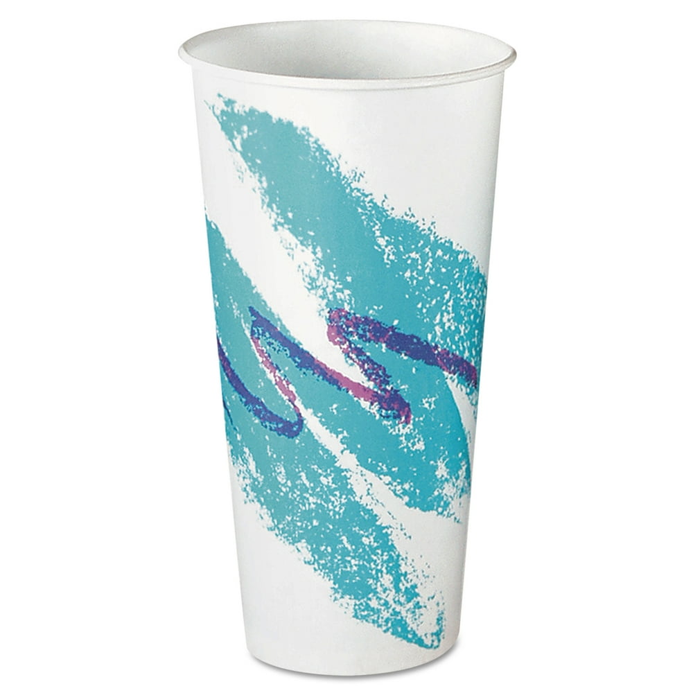 SOLO Cup Company EcoForward Treated Jazz Design 22 Oz Paper Cold Cups