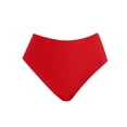 thumbnail image 3 of LUOGENLI Bikini Bottoms Mid Rise Women's Casual High Waisted Solid Color Split Plus Size Swim Trunks (Red Size L), 3 of 3