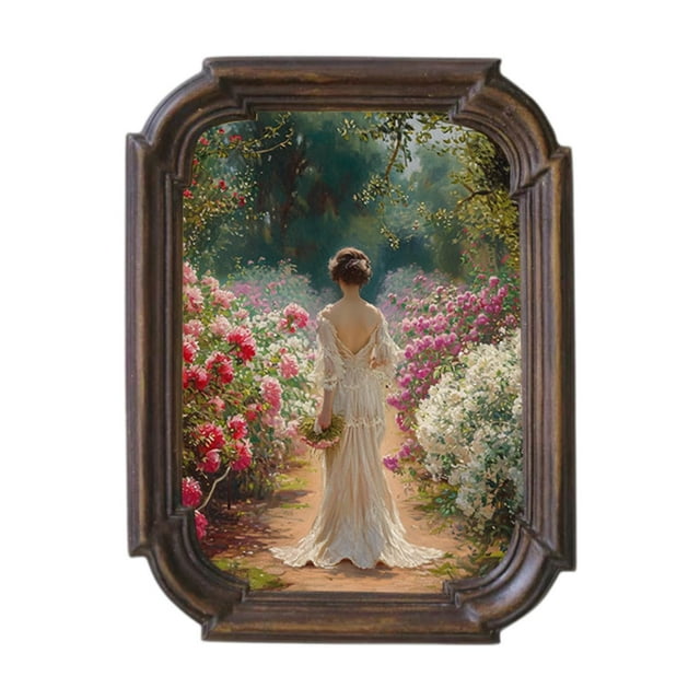 Luzkey Picture Frame Resin Ornament Decoration Easy to Install Photo Frame Tabletop Display for Desktop Office Weddings Mom Aunt , F