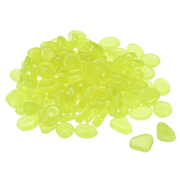 Uxcell 100Pack Glow Rocks 8-11mm Glow Pebbles Decoration in the Dark Luminous Stones Decor DIY Decorative Yellow