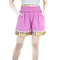 thumbnail image 2 of Artyska Women's Elastic Waist Pockets Lace & Tassel Summer Beach Short Pants, 2 of 7