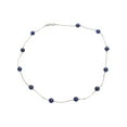 thumbnail image 3 of Blue Lapis Stone Beads Station Illusion Sterling Silver Chain Necklace, 20", 3 of 4