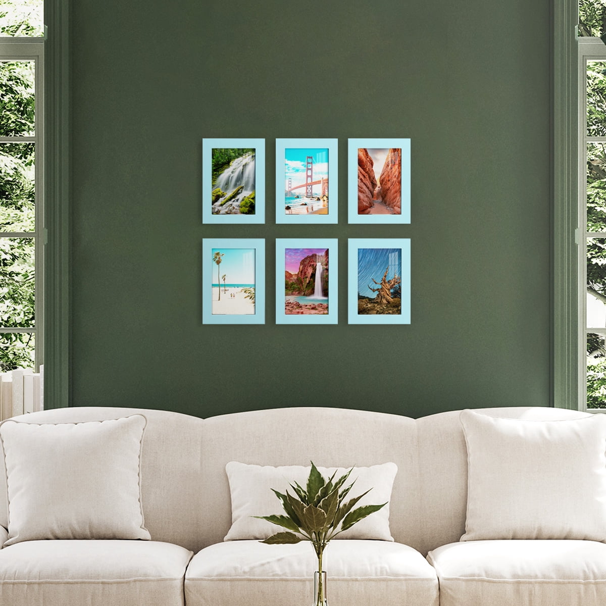 Wexford Home Modern 5" x 7" Light Blue Picture Frame (Set of 6)