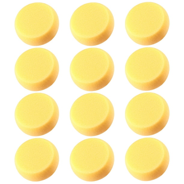 Healifty - 12 esponjas sintéticas redondas para acuarela, para pintar, manualidades y cerámica (amarillas)
