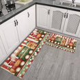 thumbnail image 3 of Christmas Kitchen Rug Sets 2 Piece Red Green Buffalo Plaid Kitchen Runner Absobent Rugs for Kitchen Floorfor Bathroom Room (47x17+30x17 inches), 3 of 7
