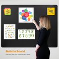 thumbnail image 5 of Bulletin Board - 35 x 17.5 inches Decorative Felt Pin Board - Cork Board Alternative for Wall - Foldable Photo Board Self-Adhesive Prayer Board with 20 Pushpins - Black, 5 of 6