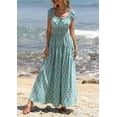 thumbnail image 3 of PRETTYGARDEN Women's Boho Maxi Dress Summer Cap Sleeve Long Flowy Beach Vacation Floral Sundresses Spring Resort Wear, 3 of 8
