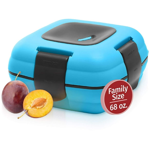 Portable Casserole Dish Insulated Bpa Plastic With Stainless Steel Interior A Leak Proof Clip On Lid With Heat Release Valve 68 Oz Blue Walmart Com Walmart Com