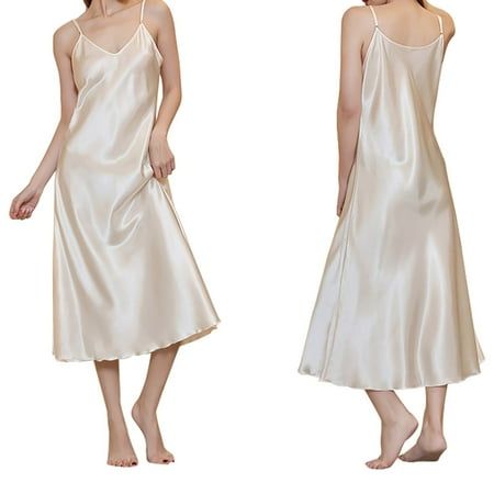 Women s Nightgown Dress Sleepwear V Neck Negligee Lingerie Long Nightwear