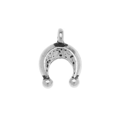 - TierraCast Pewter Charm, Naja Moon with Loop 13.5x9.5mm, 1 Piece, Antiqued Silver Plated