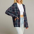 thumbnail image 6 of dGslk Women’s Winter Snowflake Knit Cardigan Button Down Long Sleeve V Neck Sweater Casual Loose Fit Pullover Top Navy XL, 6 of 6
