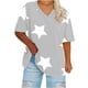 thumbnail image 1 of Camisetas de Verano de las Mujeres de Manga Corta con Cuello en V de Gran Tamaño Camiseta Deportiva Sólida, Base Cómoda Casual, 1 of 4
