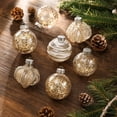 thumbnail image 3 of 9 Pcs Hand‑Painted Christmas Tree Ornaments, 3.14 Inch Plastic Hanging Baubles, Champagne Xmas Balls for Holiday Home Party Decor, 3 of 5