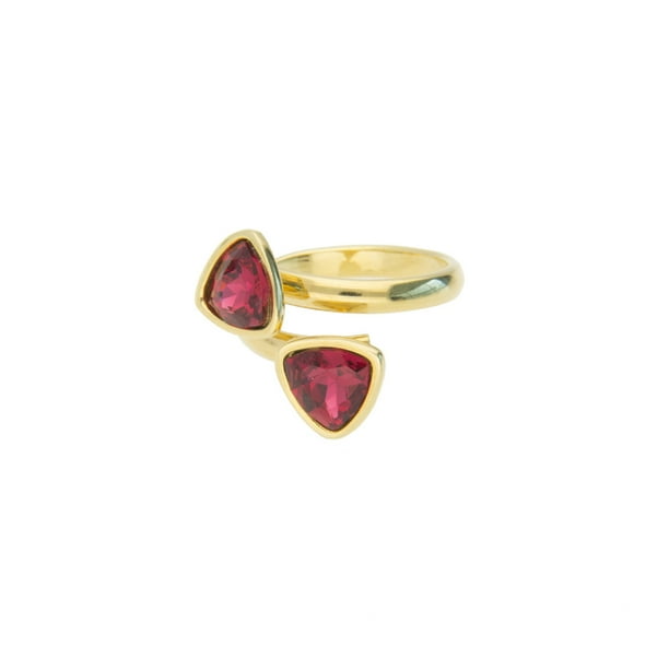 Anillo para Mujer con Cristal Fino Swarovski Trillant– Bañado en Oro 14k– Anillo Elegante y Brillante-Aretes de Mujer de Moda, Joyería para Mujer de Moda– Regalo especial Ortiz Espinosa Temporada