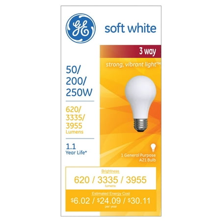 GE LIGHTING Incandescent Light Bulb,A21,50/200/250W 50/250