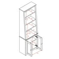thumbnail image 2 of Prepac 6-Shelf Slant Back Bookcase with Doors, Espresso, 2 of 6
