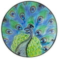thumbnail image 3 of Northlight 19" Blue and Green Peacock Glass Patio Side Table, 3 of 4