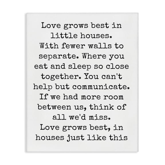 Stupell Industries Shabby Chic Love Grows Best in Little Houses Canvas Art, 24 x 30, by Lettered and Lined