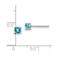 thumbnail image 2 of White Sterling Silver Earring Stud (12) December Women'S Swiss Blue Topaz Round 4 mm, 2 of 2