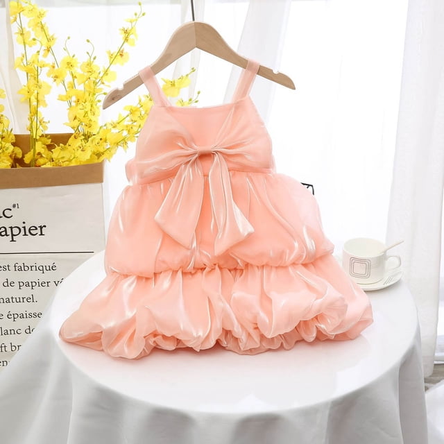 LOVZFMLL Toddler Kids Girls Girls Fashion Cute Short Sleeve Sweet Stitching Ruffle Dress