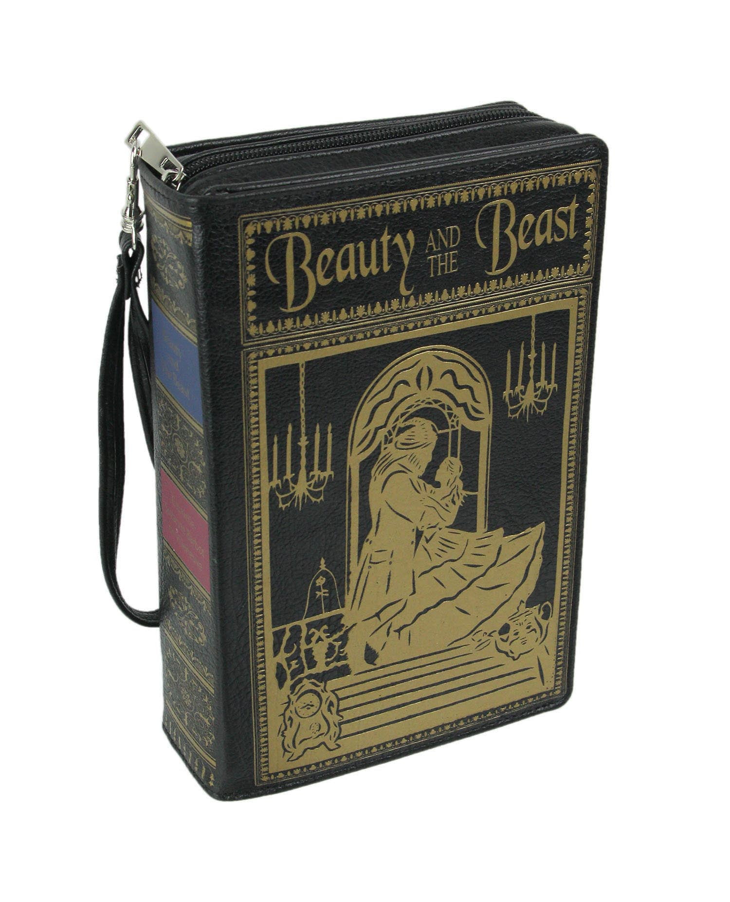 Disney Beauty and the Beast Book Crossbody Bag Purse Blue Clutch Faux Leather 