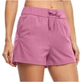 thumbnail image 2 of Xuyuer Women's Solid Belt Pocket Casual Shorts - Relaxed Bottoms, Pants for Women, 2 of 4
