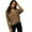 Khaki, variant on DDAPJ pyju Long Sleeve Crop Tops for Women Loose Cropped Tshirt V Neck Tees Solid Casual Athletic Workout Shirts Gold XL