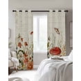 thumbnail image 4 of Vintage Spring Floral Blackout Curtains for Bedroom Living Room Darkening Curtains 63 Inches Long Summer Botanical Red Window Curtain 2 Panels Set Insulated Window Treatment Grommet Drapes 52"x63", 4 of 9