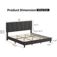 thumbnail image 2 of Ourlova King Bed Frame with Headboard Linen Upholstered Platform Bed with Adjustable Diagonal Channel Tufted Headboard Mattress Foundation with Strong Wooden Slats Box Spring Optional Grey, 2 of 8