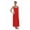 Red, variant on Sheer Fabric Gown with Angle-Cut Lace Bodice and Matching Thong