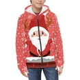 thumbnail image 2 of Xoenoiee Santa Claus with Antler Christmas Girls Boys Zip-Up Hoodies Kids Fall Winter Warm Sweatshirt Jacket with Pocket Youth Long Sleeve Shirt Top Teen Clothes Outfits, 6-7 Years, 2 of 7