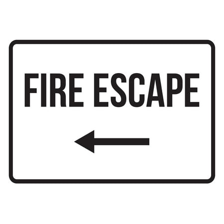 - Fire Escape Left Arrow No Parking Business Safety Traffic Signs Black - 7.5x10.5