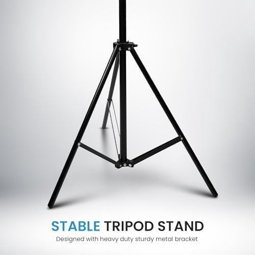 iDance LED Ring Light with Cell Phone Holder, 14", USB Powered with Bluetooth Remote Control and Foldable Adjustable Tripod Stand, Selfie, Makeup Ring Light with Universal iPad Mini Holder
