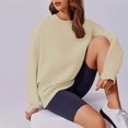 thumbnail image 4 of tarylea Crew Neck Sweatshirt for Women Long Sleeve Pullover with Thumb Holes Solid Color Tops Casual Loose Basic Athletic Tops, 4 of 8