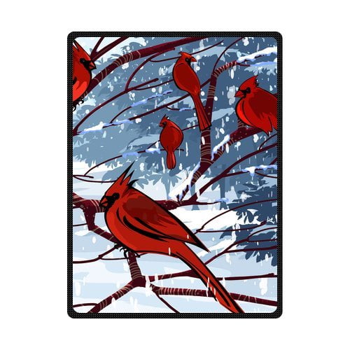 CADecor Red Bird Fleece Blanket Throw Blanket 58x80 inches Walmart