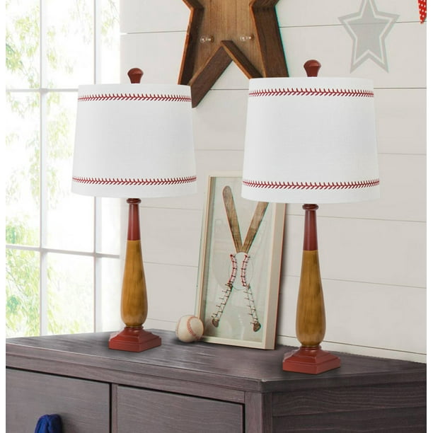 25 5 Barnwood Pompeian Table Baseball Bat Lamp Set Com 25 5 Barnwood Pompeian Table, Baseball Themed Lamp Shades For Bedroom