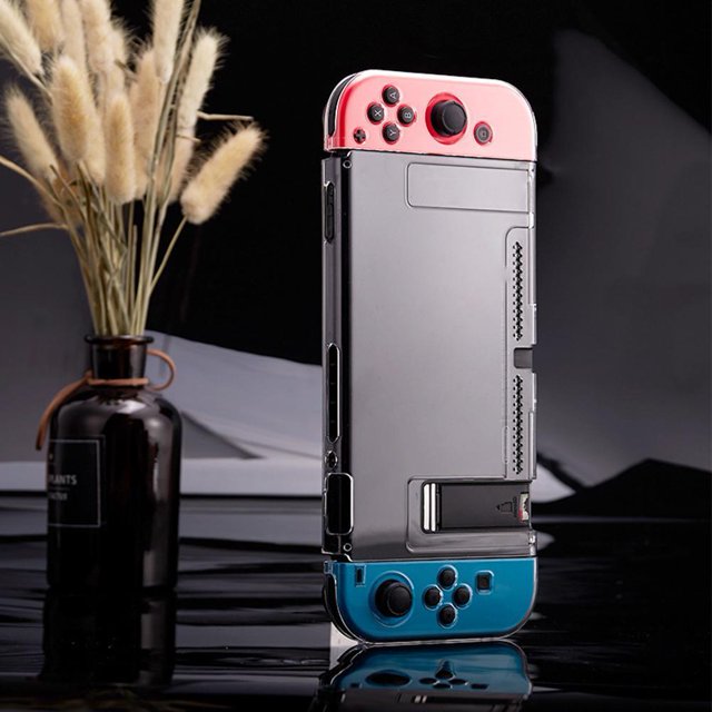 Carcasa trasera de TPU a prueba de arañazos, funda protectora de cristal dividido para controlador de consola de juegos, ajuste transparente para interruptor Hugtrwg Nuevos Originales