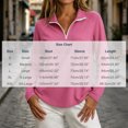 thumbnail image 3 of yeiolnoer Tops for Women Loose Fit Long Sleeve Casual Shirts Quarter Zip Lapel T Shirt for Athletic Workout(Hot Pink,Large), 3 of 6