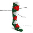 thumbnail image 2 of Golf Knickers Colorful Knee High Argyle Cotton Socks For Men Women and Youth - 5L: Dark Green/Red/White - Youth, 2 of 2