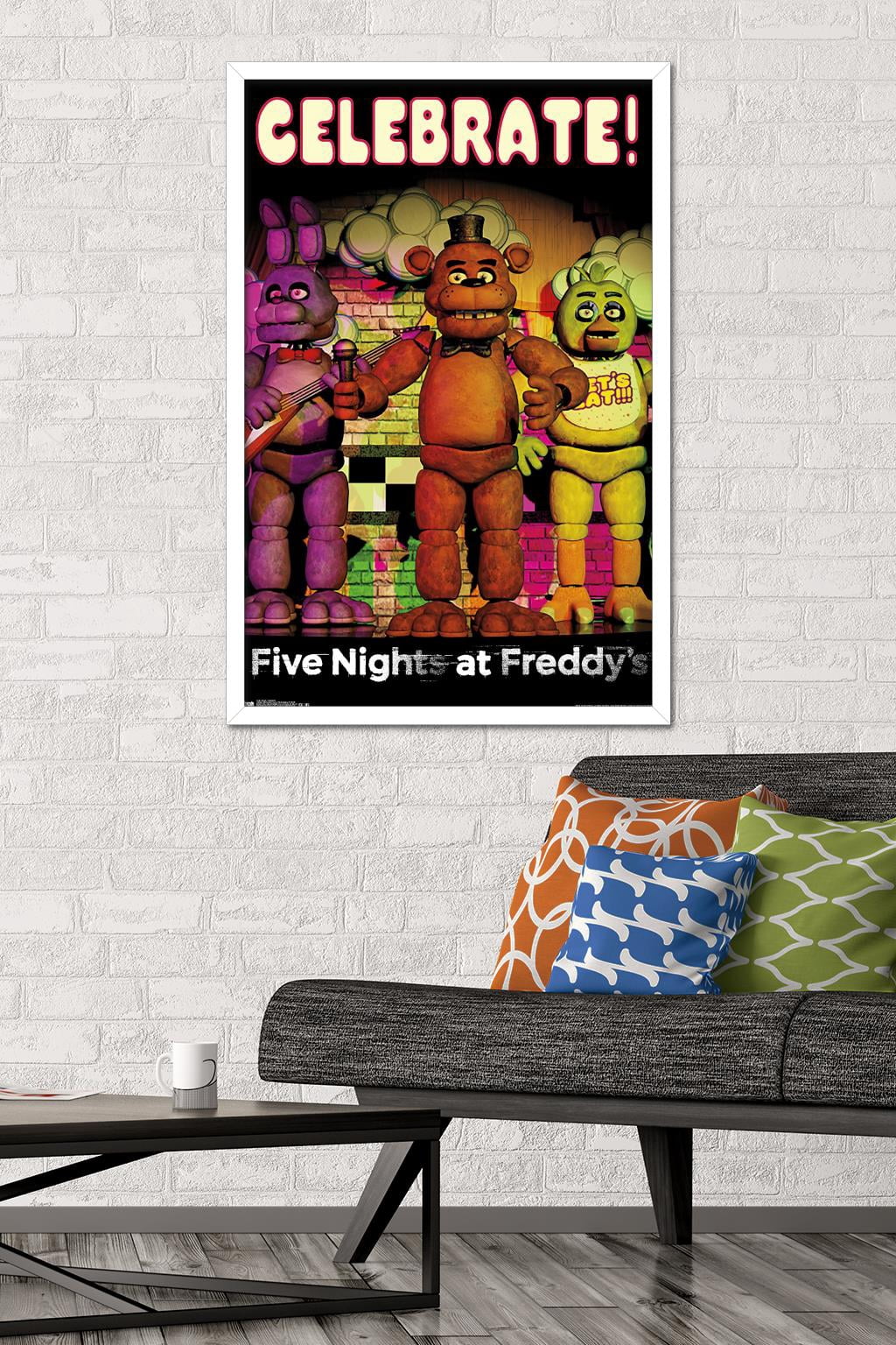 Five Nights at Freddy's - Celebrate Wall Poster, 22.375" x 34", Framed