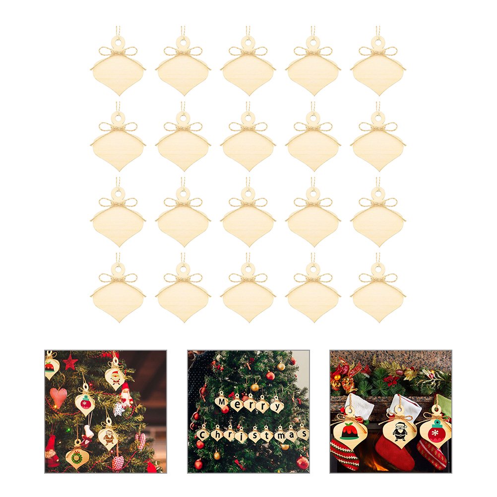 WEAVILUX Christmas Golden Wooden Pieces for DIY Crafts and Decor 20Pcs
