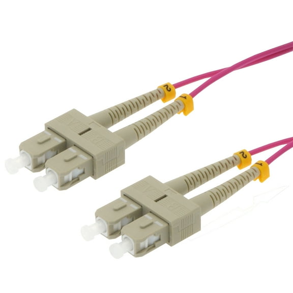 ACCL 15m SC/UPC SC/UPC OM4 Multimoide Duplex Erika Violet Fiber Optic Patch Cable, 1 Pack