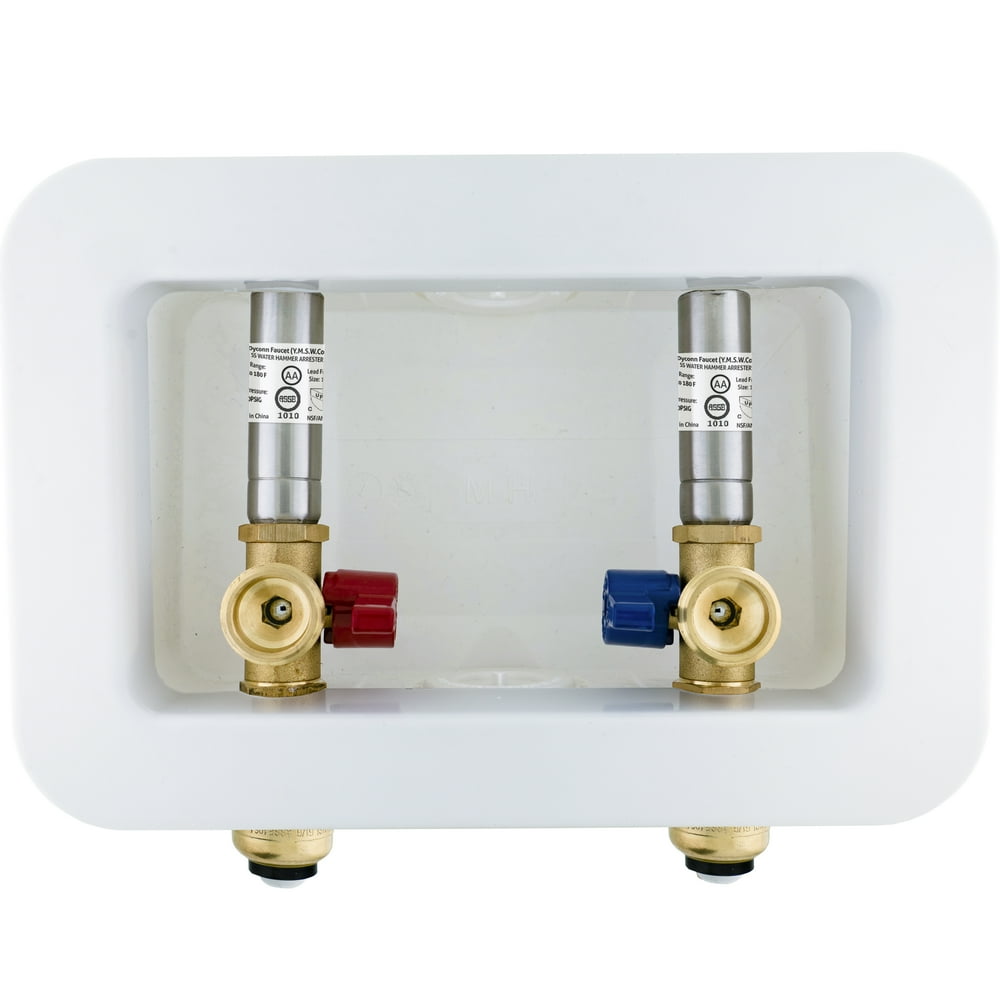Dyconn Washing Machine Outlet Box with Water Hammer Arrestor, 1/2 inch