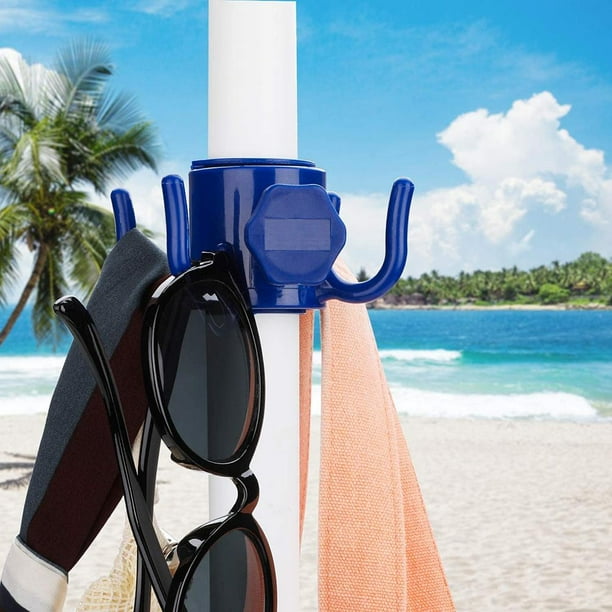 2PCS Beach Umbrella Hanging Hooks 4-Prongs Adjustable Plastic