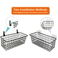 thumbnail image 2 of 3 Set Hanging Wire Baskets,Wall Mount Fruit Basket,No Drilling,Adhesive Small Metal Basket,Farmhouse Food Storage Mesh Bin Kitchen Pantry Laundry Bathroom Closet Garage RV,Black, 2 of 7